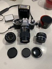 Olympus OM-10 Vintage 35mm Film Camera with Attachments