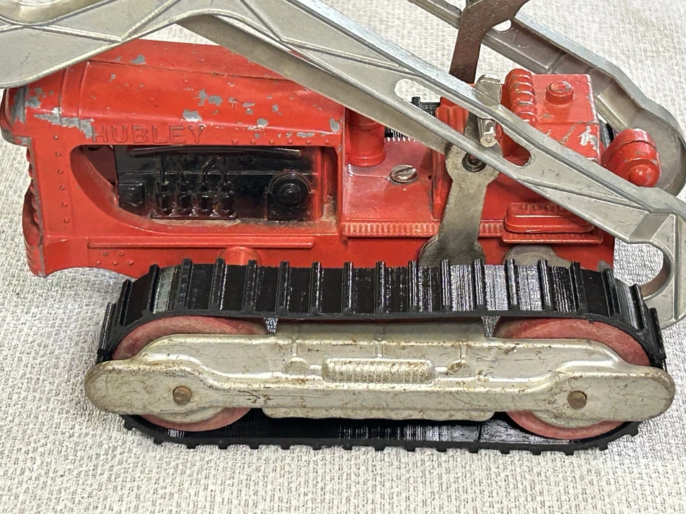 Bulldozer diésel cargador frontal Hubley 505 de colección con ruedas de madera Foto 3 de 4
