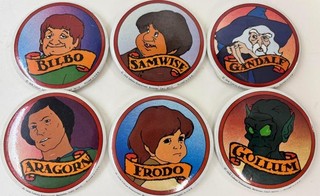 1978 Lord Of The Rings Tolkien Enterprises 3" Button Set of (6)