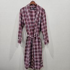 Vintage Polo Ralph Lauren Mens Tarten Plaid Flannel Robe One Size Red Black