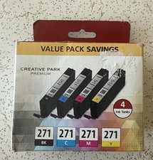 Canon Genuine 271 Ink Cartridge Value Pack Black Cyan Magenta Yellow