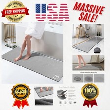 Luxurious Diatomite Stone Bath Mat - Super Absorbent & Non-Slip, 15.7"x47.2"