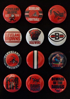 Cleveland Browns - 1 1/2 Inch Buttons - Set of 12 