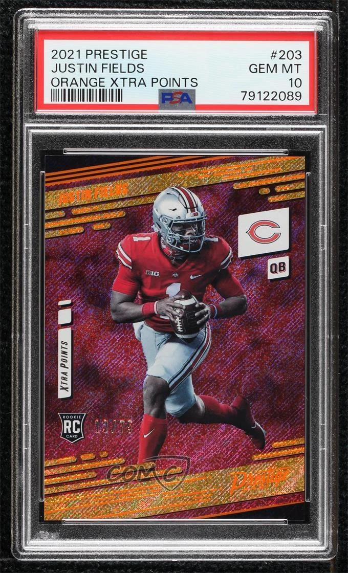 Justin Fields Panini Prestige #203 Orange Xtra Points