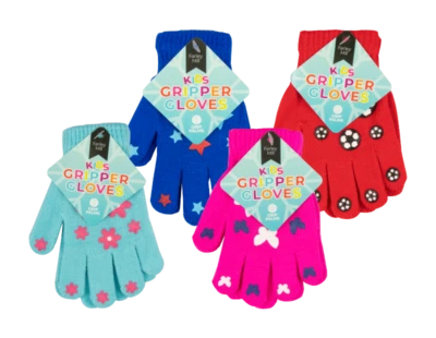 LR SUPPLIES Kids Magic Gripper Gloves Winter Warm Rubber Hand Grip Pads Football Boys Girls