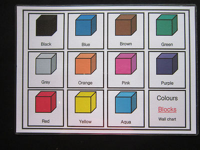 Colours Blocks Karten - Bildung Sehhilfen Autismus frühe Jahre SEN Gedächtnisverlust