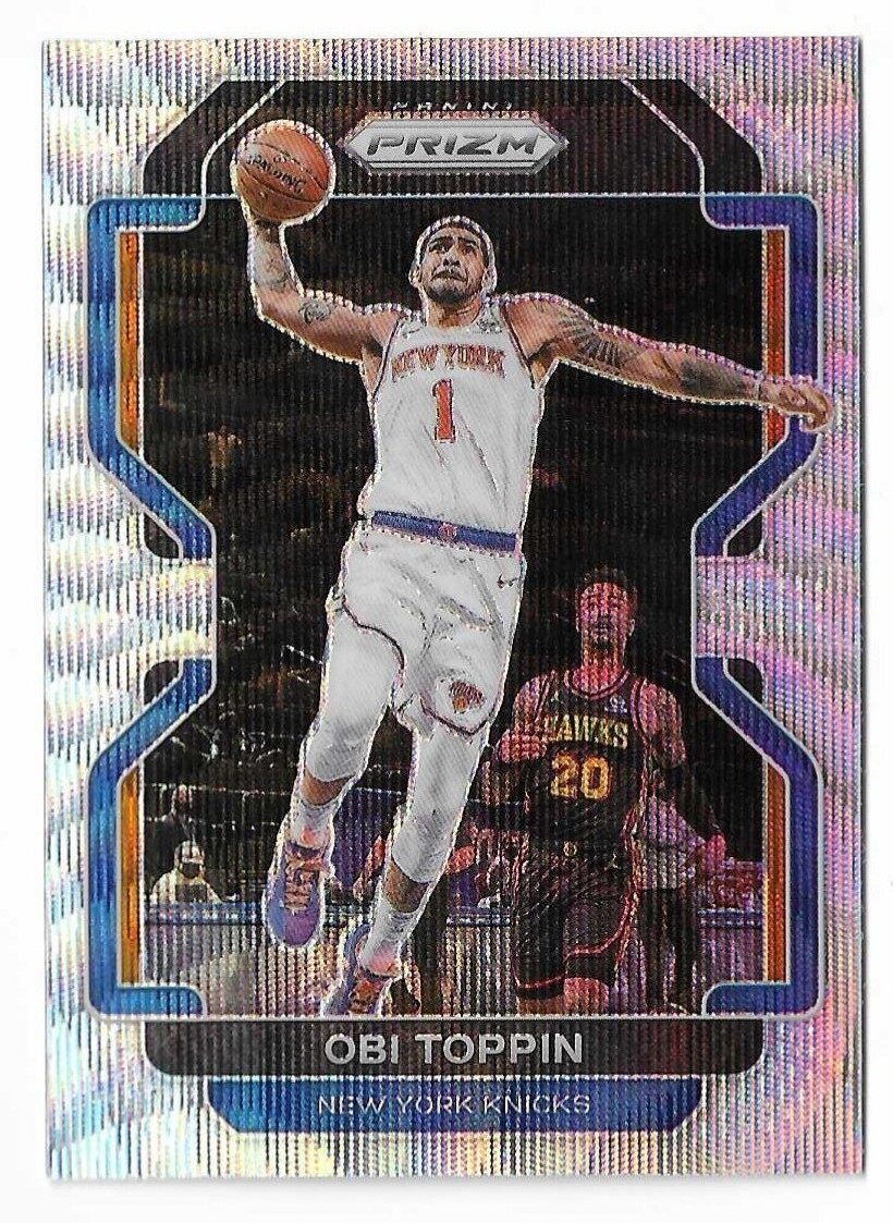 2021-22 Panini Prizm Obi Toppin Silver Wave Prizm Card #141 New York Knicks