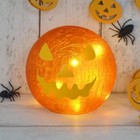6" Halloween Crackle Ball Party Decoration Light Up LED Globe Ornament