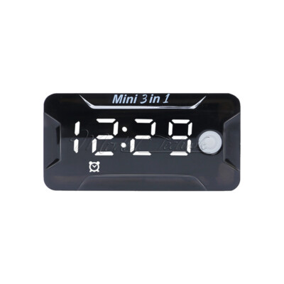 3-in-1 Motorcycle Car Electronic Watch Thermometer Voltmeter Watch Digital Clock