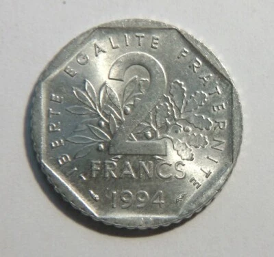 2 francs Semeuse 1994 sup+ dauphin - Photo 1/2