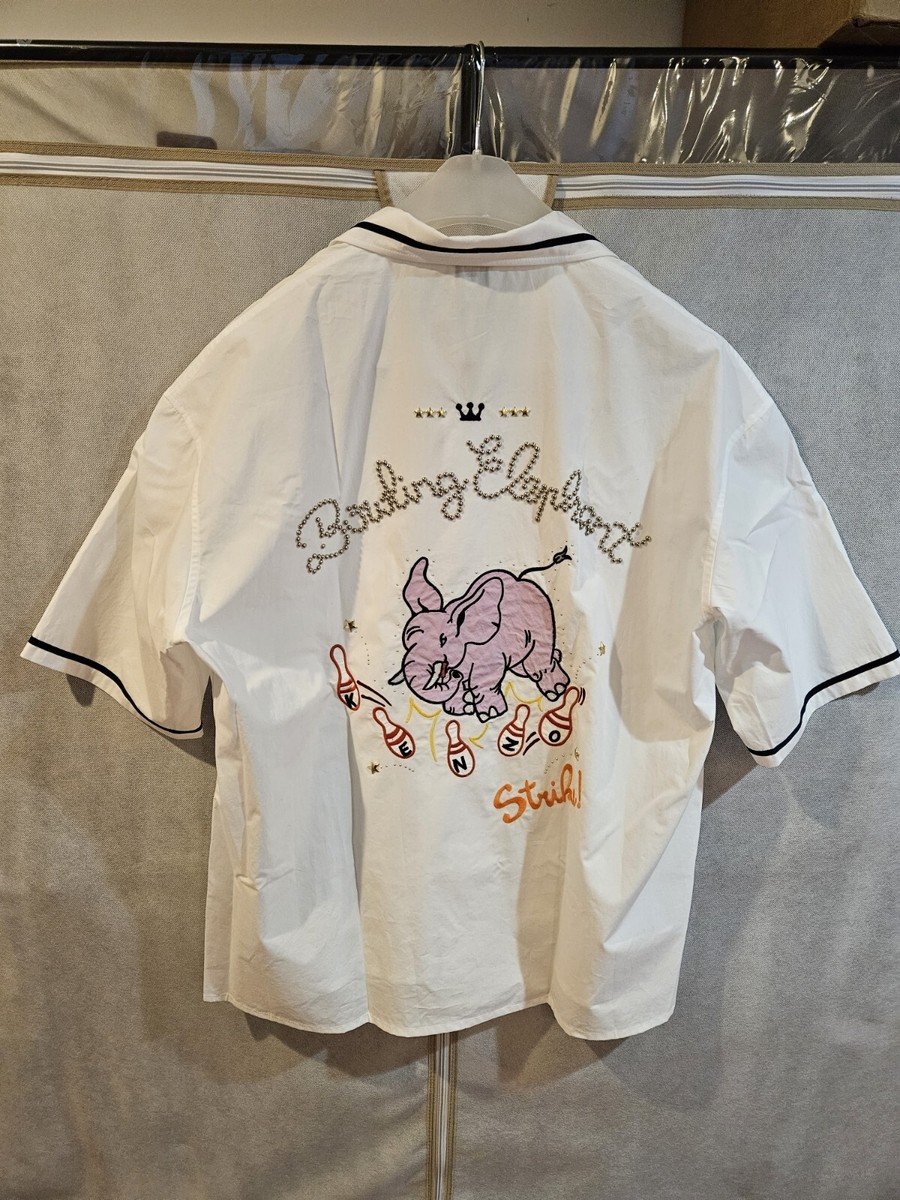 【姫路東店】 中古 KENZO | ケンゾー 半袖シャツ BOWLING ELEPHANT HAWAIAN SHIRT FD55CH1135DE ホワイト サイズ：S 【108】 KENZO Embellished Bowling Elephant Hawaiian Shirt | eBay