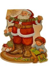 Hallmark Christmas Santa Die Cut Cardboard Christmas Wall Decorations Vintage