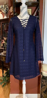 NWTS! Jessica Simpson Women Sz. 2 navy lace overlay dress | eBay