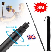 3M Light Weight Carbon Fiber Invisible Selfie Stick Adjustable Long For Insta360