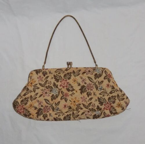 1920s 30s Vintage Petit Point Floral Embroidered … - image 1
