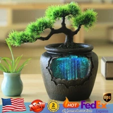 Indoor Water Fountain w/Led Light Tabletop Waterfall Fengshui Zen Meditation Dec