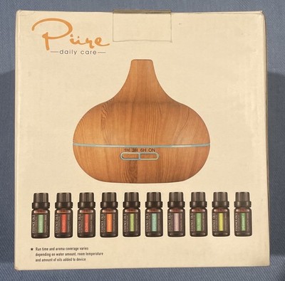 Pure Daily Care Aromatherapy Bundle Ultra Sonic Diffuser +10 Pure Essential Oils
