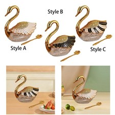 Sucrier Cygne Pot à Épices Organisateur de Rangement avec Cuillère En Verre