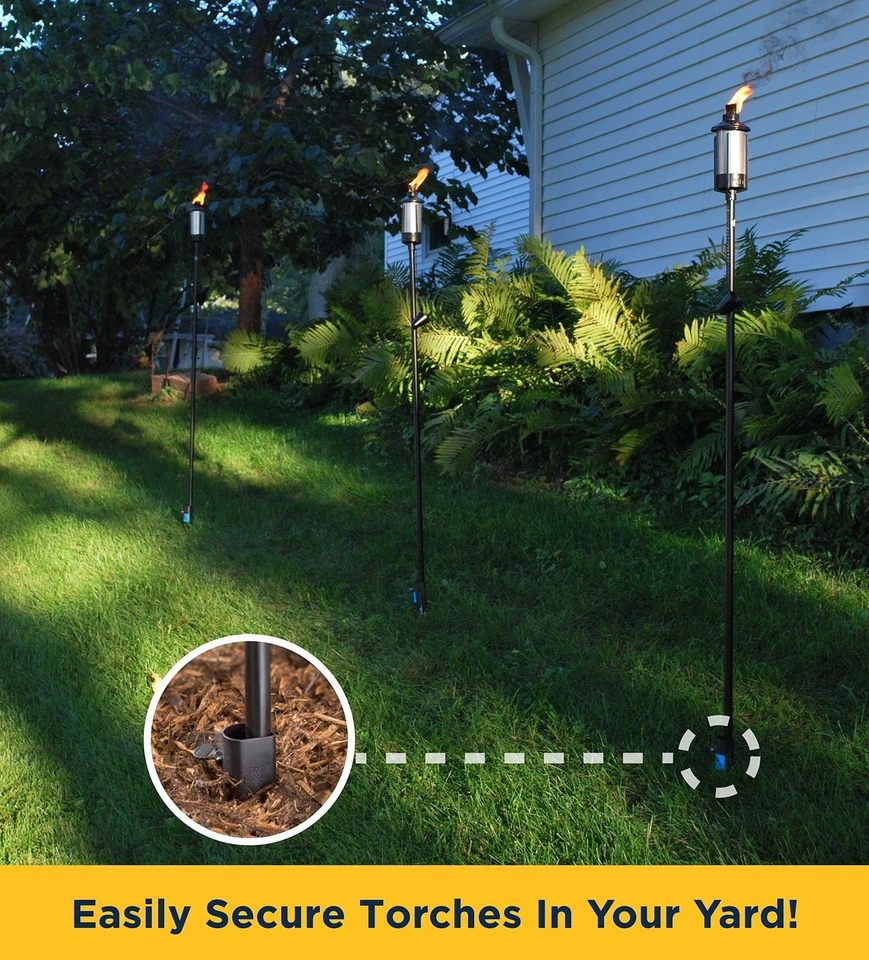 Metal Torch Stakes 4-Pack, Durable & Weather-Resistant Torch Holders for Bamb... - Image 2 of 4
