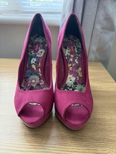 Next Women's Pink Open Toe Stiletto Heels Size Uk 5 Good Condition