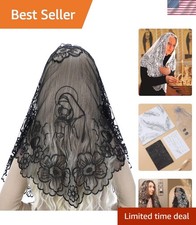 Beautiful Lace Church Veil with Virgin Embroidery for Special Religious Events