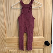 Childhoods Clothing Kids 3T Plum Purple Slub Knit Tie Strap Romper Made in USA