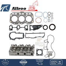For Yanmar 3TNV76 Complete Cylinder Head With Valve Spring & Full Gasket Kit