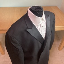 Neil Allyn Black Tuxedo Jacket Blazer Size 50R One Button Satin Lapelle