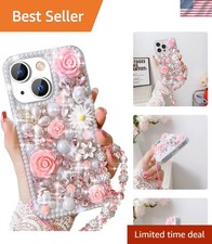 Glamorous Bling Diamond Case for Moto G Power 2025 5G with Pearls and Strap