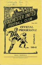 Colchester United v West Ham 'A' (Eastern Counties League 28.01) 1949/1950