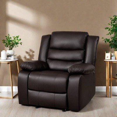 Recliner Chairs PU Leather Rocker Recliners Small Spaces Sleeper Sofa Chair  NEW