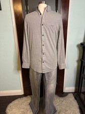 New Kenneth Cole Mobility Knit Button Down Shirt Grey Size S Retail 69 117