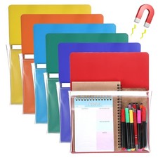 6 Pcs Magnetic Wall File Organizer Magnetic Wall File Holder Refrigerator Mag...