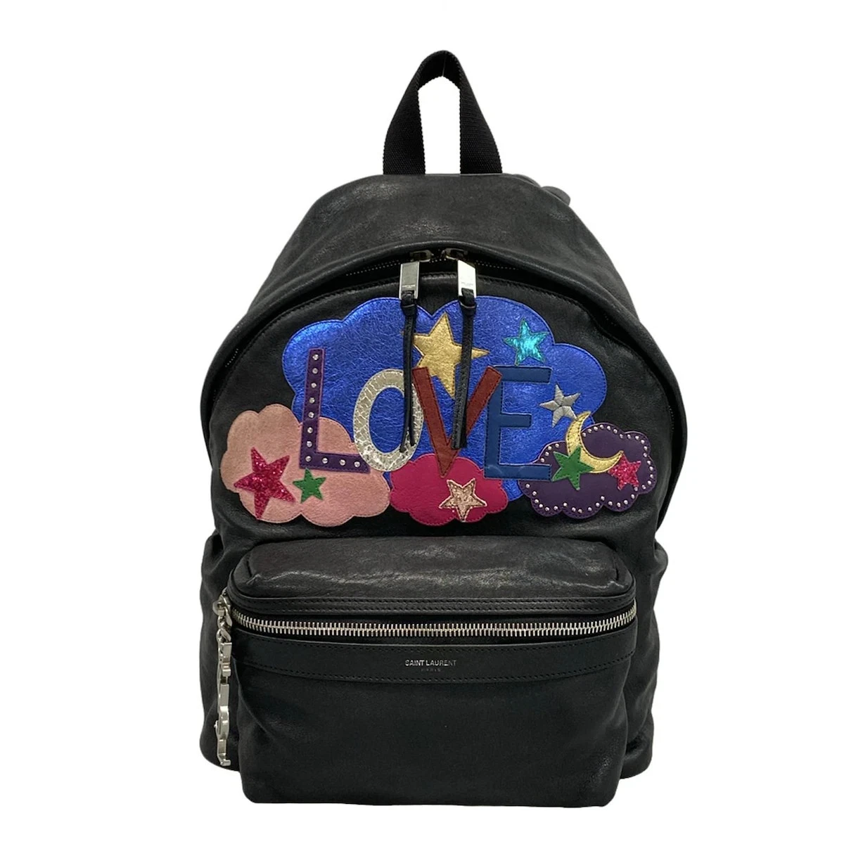 SAINT LAURENT PARIS City California 454319 Black Blue Multi Leather Canvas Saint Laurent Backpack Bags & Handbags for Women | eBay main image 4
