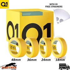 Q1 PREMIUM MASKING TAPE ROLL 18/24/36/48mm PACK OF 12/9/6/5 +Strainers