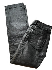 ++  Schmale " LINUS " LEDERJEANS / Lederhose in Schwarz W26