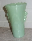 Vintage Jadeite Green Anchor Hocking Fire King Art Deco Flower Vase 5 3/8" Tall