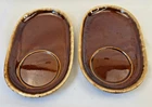 Hull Pottery USA Sandwich/ Soup Plate Brown Drip Glaze Snack Tray Oven Proof