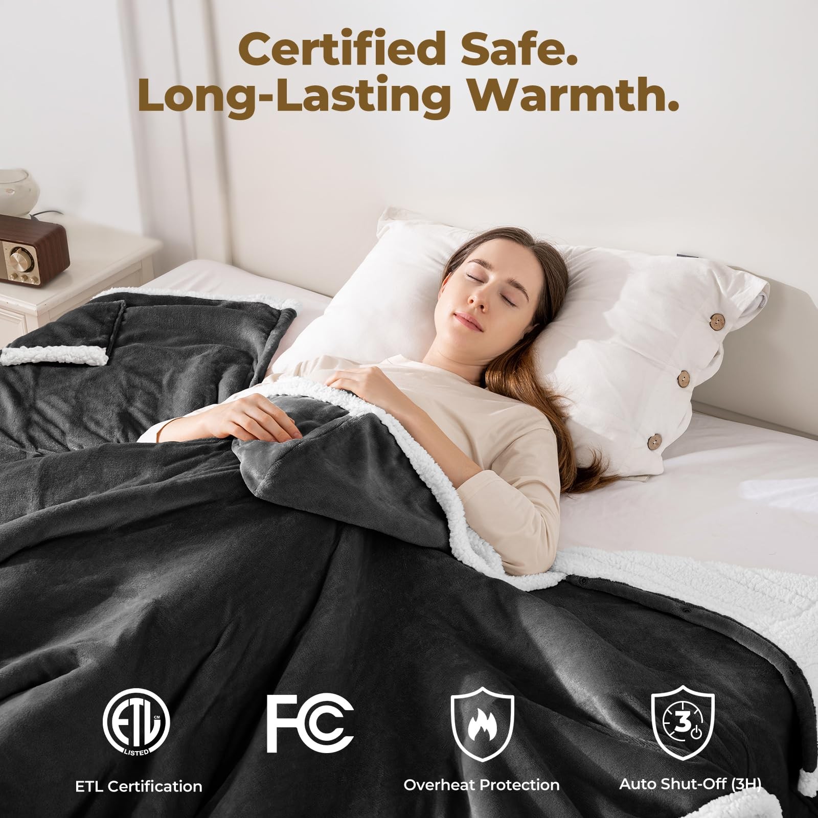 Kozyus Wearable Heated Throw Blanket, Heated Shawl Electric Wrap Poncho with ...