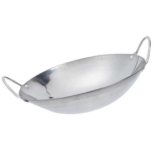 Padella Rotonda Portatile Pentola Acciaio Inox Padella Casa Fornitura Cucina - Foto 7 di 12