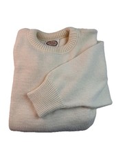 Vintage Picket  Post Sweater Women's Sz M Acrylic Ivory Cream Crew Neck Casual