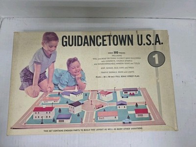 Vintage 60s Child Guidance Toys Guidancetown USA 1 Building Set #503 W/Box (C5)