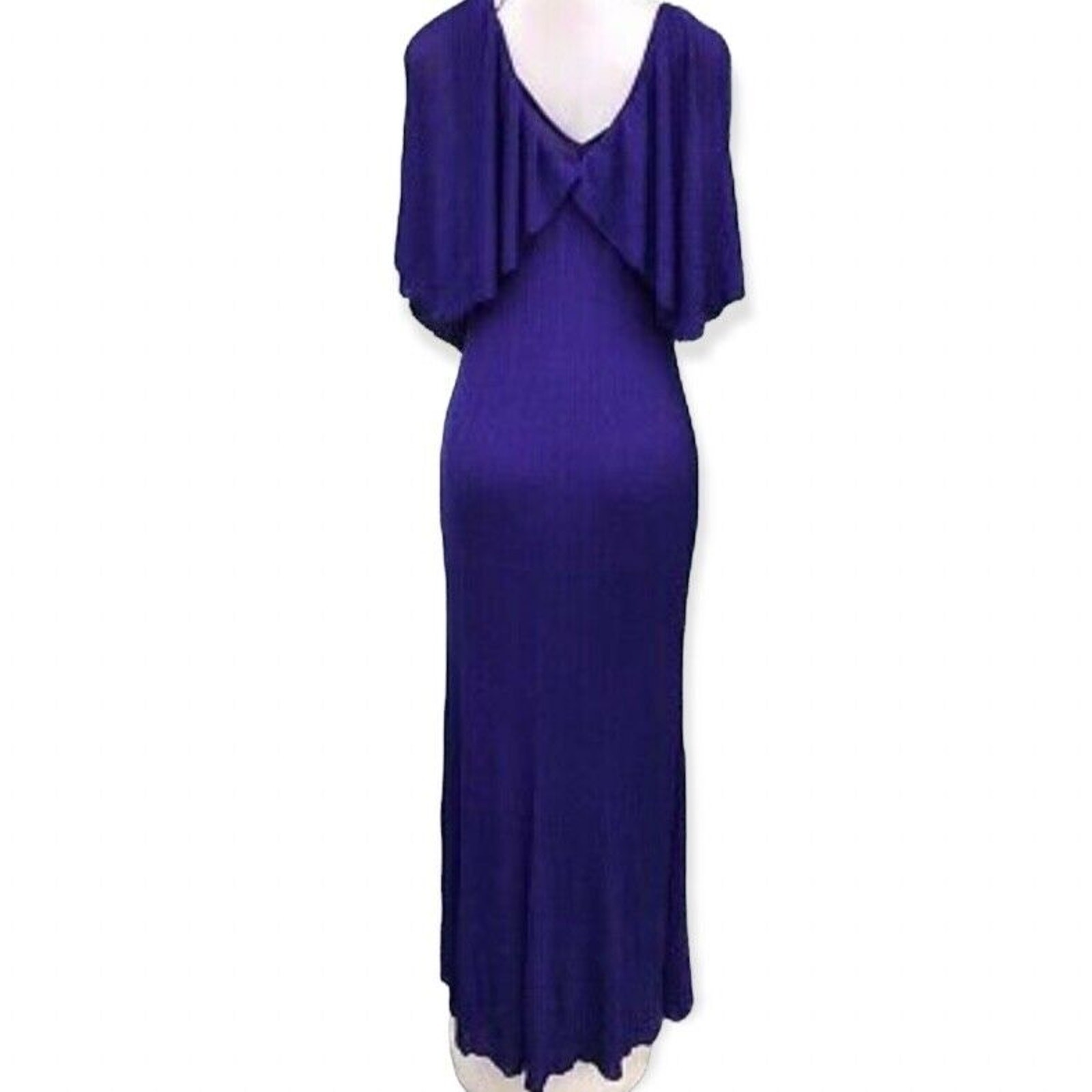 Zara Womens Metallic Shimmer Purple Long Maxi Knit Dress Size Medium thumbnail 2