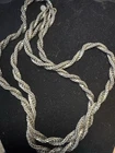 Vintage Miriam Haskell Twisted Rope SilverNecklace Signed