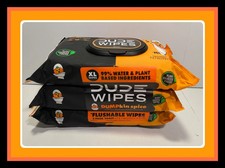 DUDE Wipes Flushable 3 Pack 144 Wipes DUMPkin Spice Ex Large Wet NEW FREE Ship