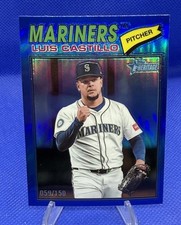 2026 Topps Heritage - Luis Castillo #24 Chrome Blue Refractor /150 Mariners