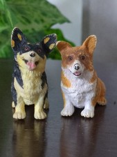 Corgis Brown & Beige and Red Dog PVC Figures
