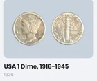 1936 Mercury Dime Silver 10C Business Strike Variety Circulated Uncertified