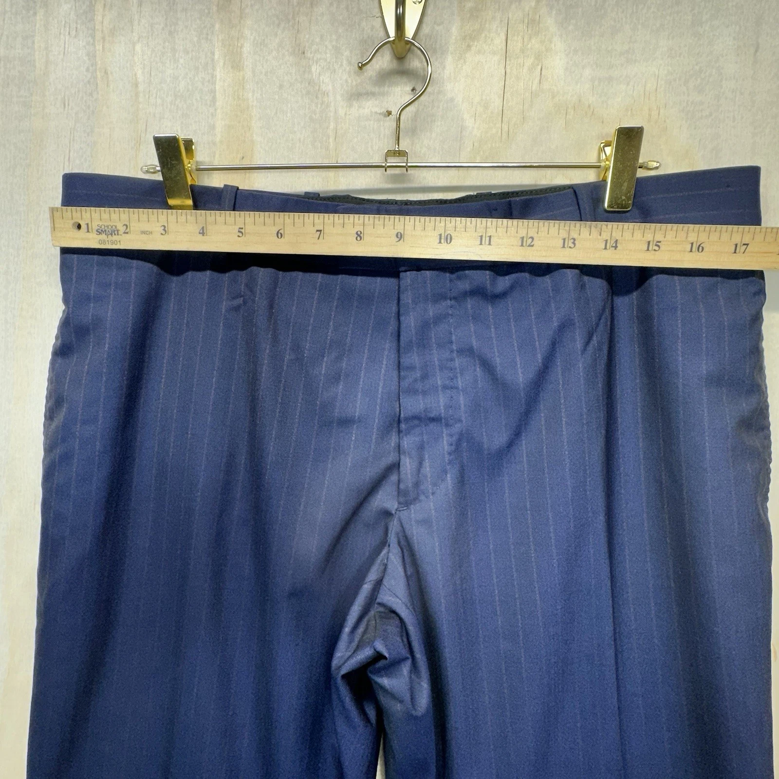 Pantaloni ALEXANDER MCQUEEN uomo vintage 08’ blu navy gessato taglia 34