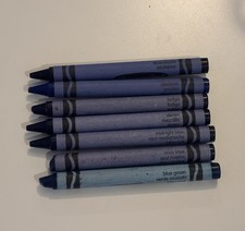 Lot of 7 Retired Crayola Crayons In Various Shades of Blue Colors